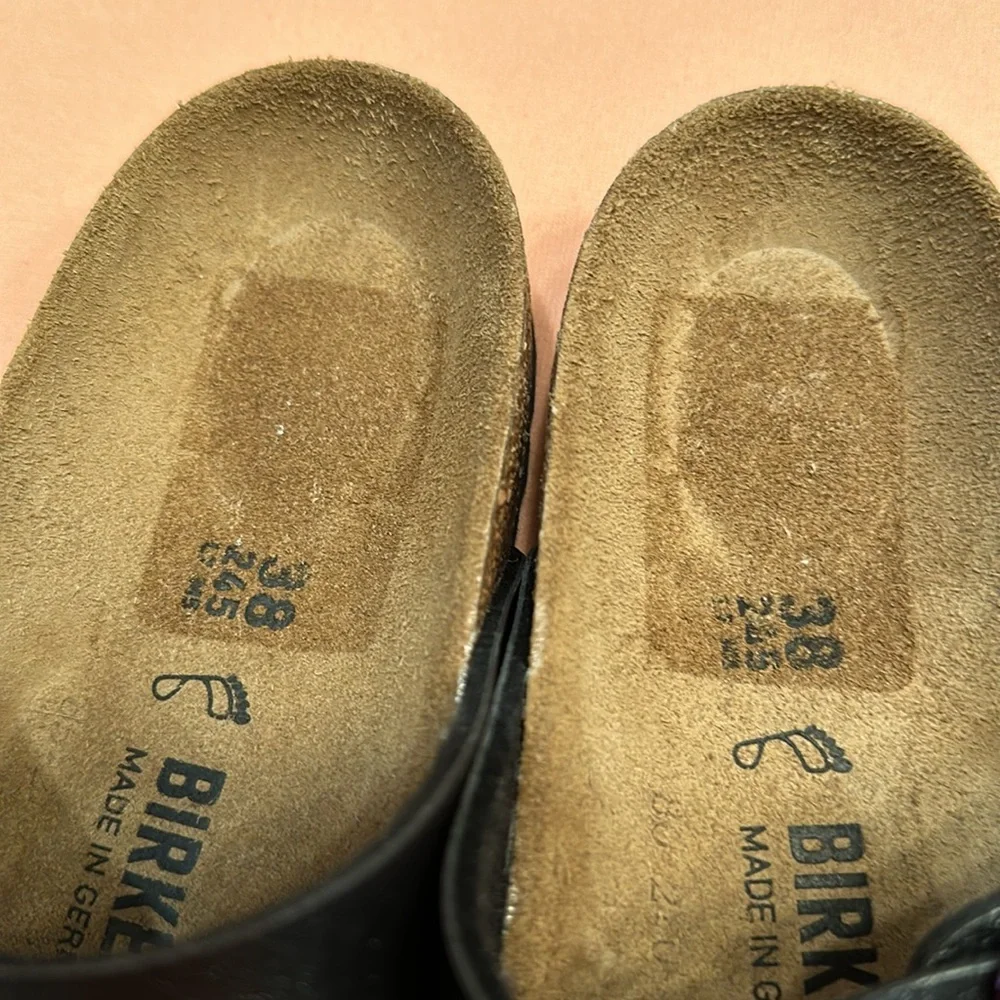 New Birkenstock Franca sandals. Black.  Size 38.